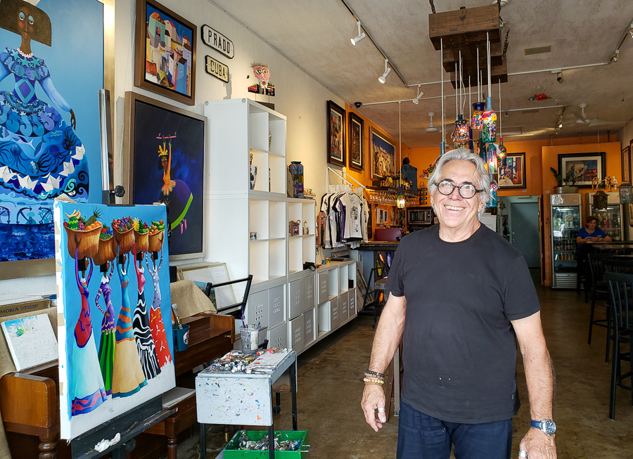 photo of Cuban Artist in his shop in Little Havana