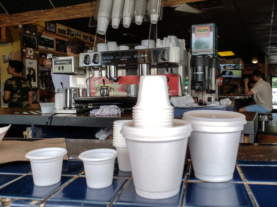 Photos of cafecito cups, Little Havana Miami