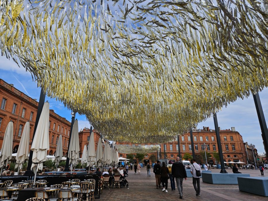 Beautiful street with decor in Toulouse